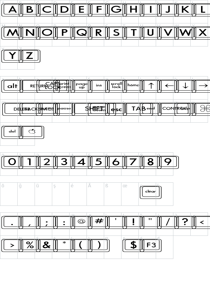 Keyboard Keys Ex Expanded Regular Font 